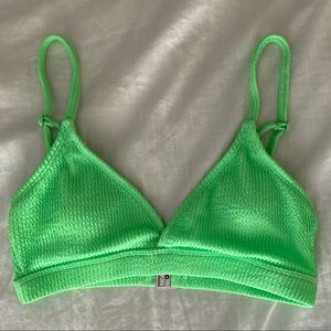 Green textured bikini top